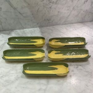 Set of 5 Corn-Shaped Ceramic Dishes